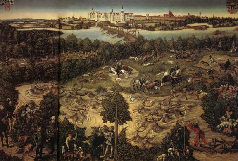 Lucas Cranach The Stag Hunt Norge oil painting art